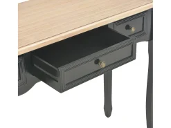 280046 Dressing Console Table with 3 Drawers Black