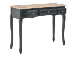 280046 Dressing Console Table with 3 Drawers Black