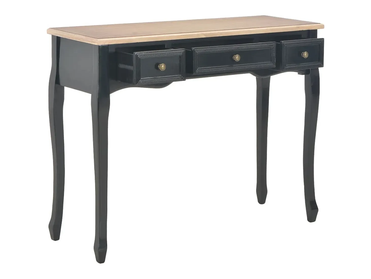 280046 Dressing Console Table with 3 Drawers Black