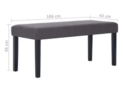 281309 Banco 106 cm Piel Sintética Gris
