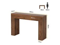 140 cm de largo, mesa estrecha para sofá, mesa detrás del sofá, mesa de entrada moderna de madera para el porche, el pasillo, el salón