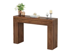 140 cm de largo, mesa estrecha para sofá, mesa detrás del sofá, mesa de entrada moderna de madera para el porche, el pasillo, el salón