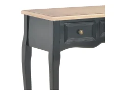 280046 Dressing Console Table with 3 Drawers Black