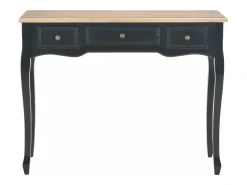 280046 Dressing Console Table with 3 Drawers Black