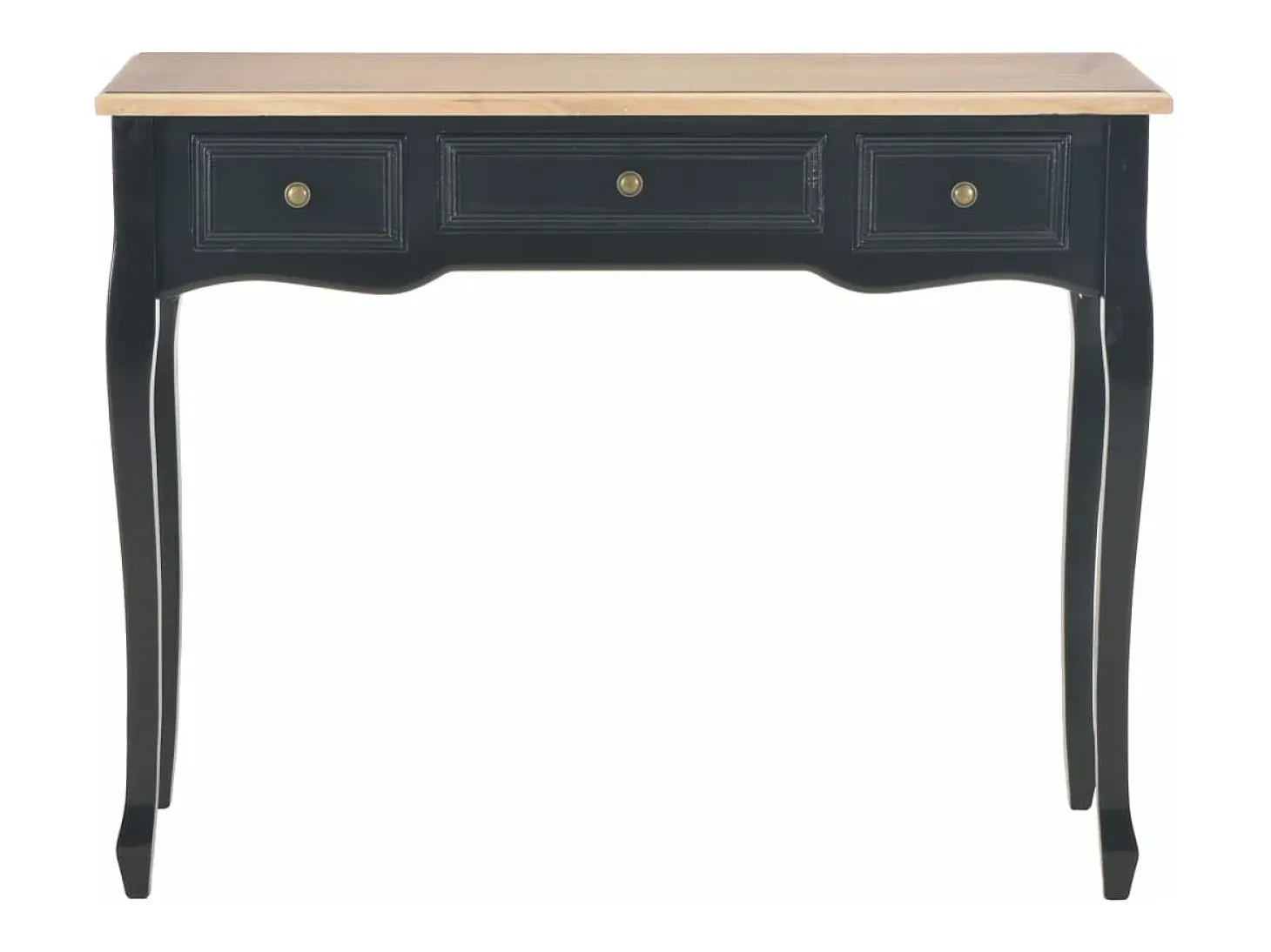 280046 Dressing Console Table with 3 Drawers Black