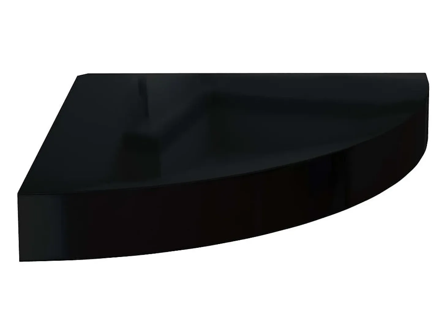 323889 Estante flotante de esquina negro alto brillo 25x25x3,8 cm MDF