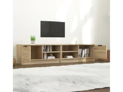 2 pzas Muebles TV madera contrachapada roble 80x35x36,5 cm YOE26863
