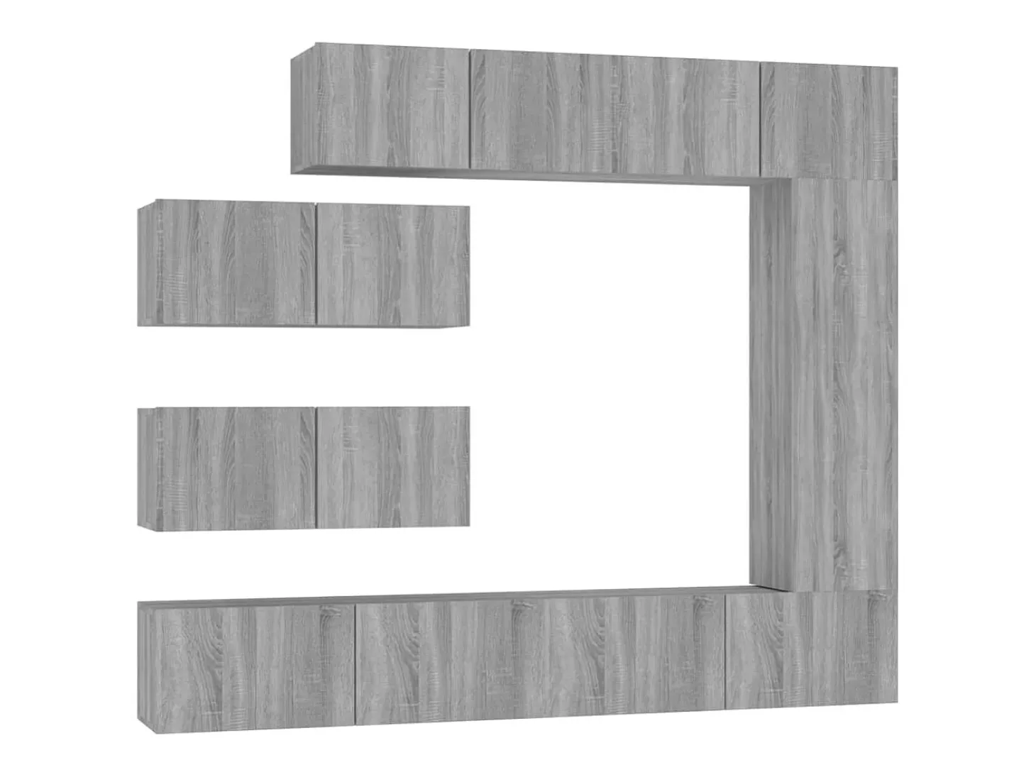 7 pzas Muebles TV madera contrachapada gris Sonoma YOE78606