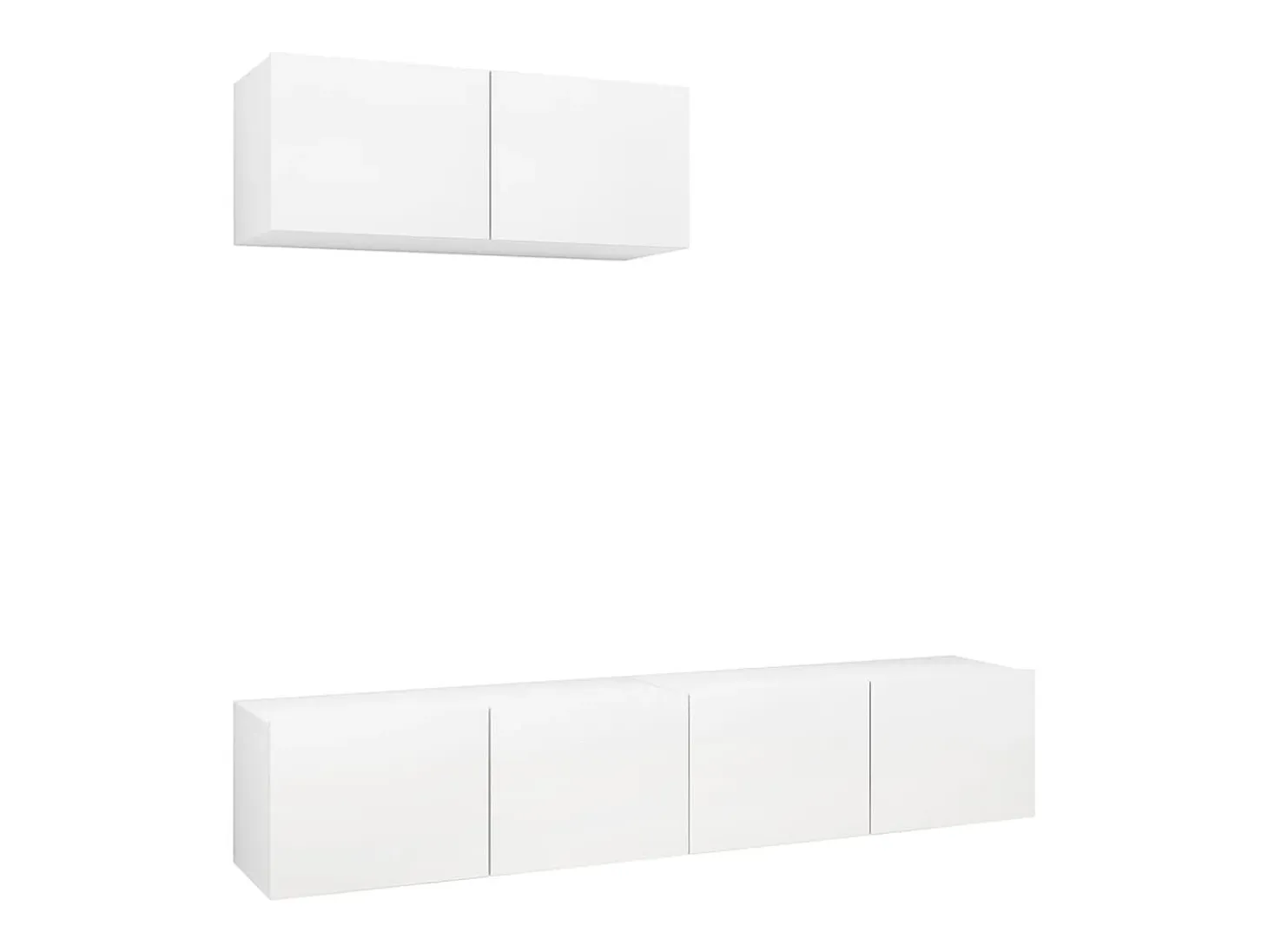 3 pzasMuebles de TV de madera de ingeniería blanco YOE73416