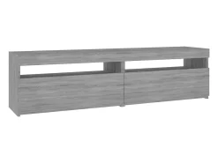 2 uds Muebles de TV con luces LED gris Sonoma 75x35x40 cm YOE90781