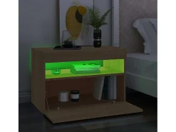 2 uds Muebles TV con luces LED roble Sonoma 60x35x40 cm YOE38552