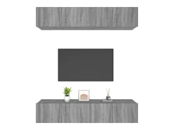 4 uds Muebles TV madera contrachapada gris Sonoma 80x30x30 cm YOE15117