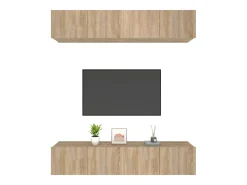 4 uds Muebles TV madera contrachapada roble Sonoma 80x30x30 cm YOE64950