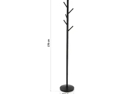 Adelisa Perchero de Pie de Estilo Minimalista, Negro, 170x28,5x28,5cm
