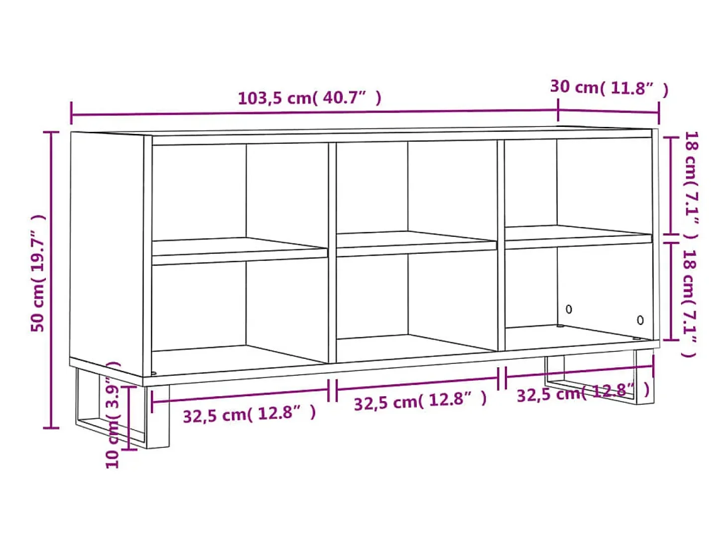 Adolfo Mueble de TV madera de ingeniería roble Sonoma 103,5x30x50 cm