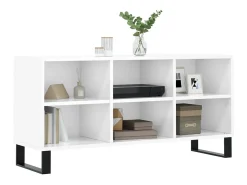 Adolfo Mueble de TV madera de ingeniería blanco brillo 103,5x30x50 cm