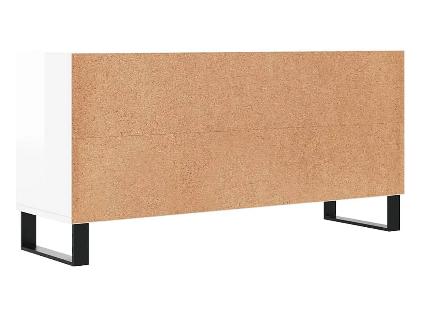Adolfo Mueble de TV madera de ingeniería blanco brillo 103,5x30x50 cm