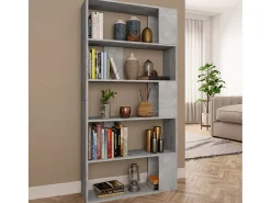 Adrik Estantería madera contrachapada gris hormigón 80x24x159cm