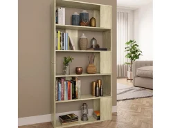 Adrik Estantería madera contrachapada color roble Sonoma 80x24x159 cm