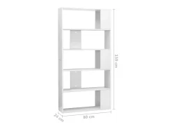 Adrik Estantería/divisor de espacios blanco brillante 80x24x159 cm
