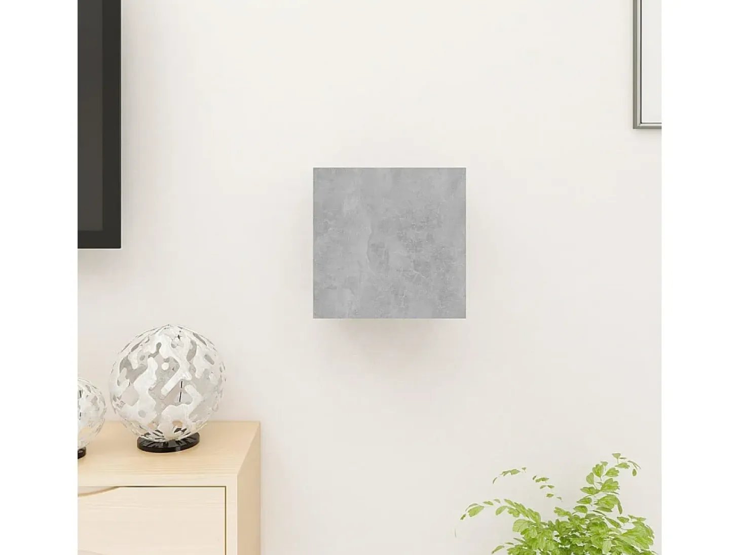 Ahakista Mueble de salón de pared gris hormigón 30,5x30x30 cm