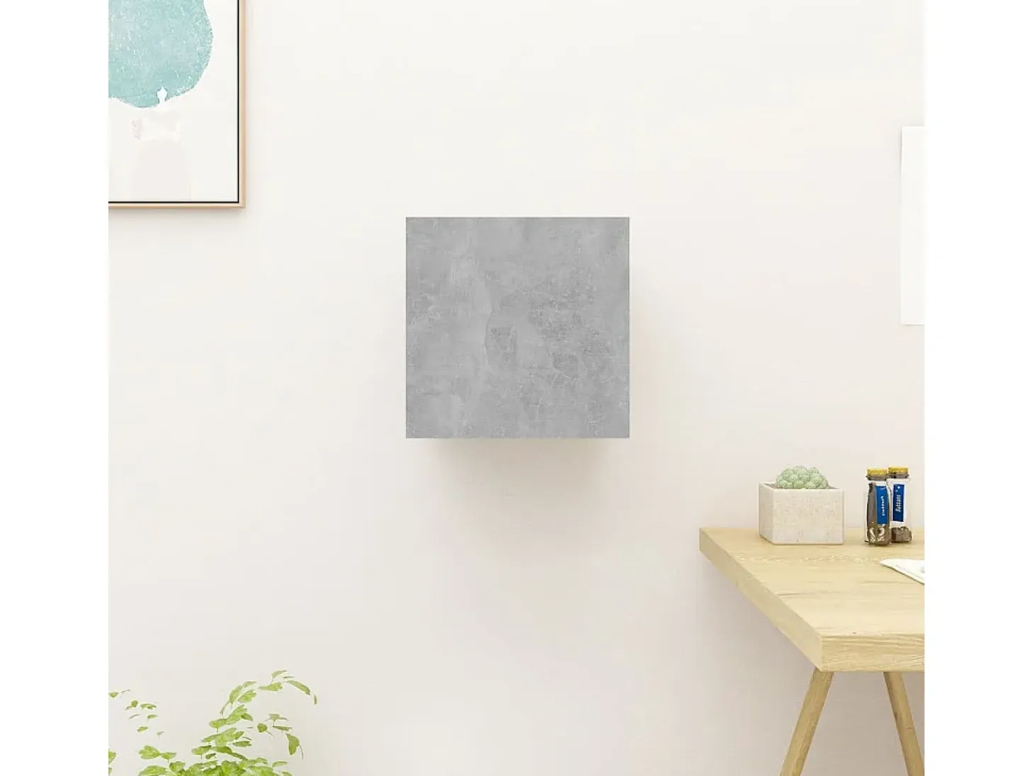Ahakista Mueble de salón de pared gris hormigón 30,5x30x30 cm