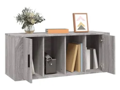 Alfinn Mueble de TV madera contrachapada gris Sonoma 100x35x40 cm