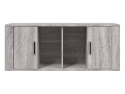 Alfinn Mueble de TV madera contrachapada gris Sonoma 100x35x40 cm