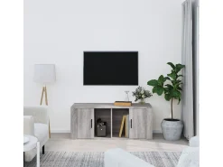 Alfinn Mueble de TV madera contrachapada gris Sonoma 100x35x40 cm