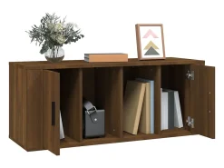 Alfinn Mueble TV madera contrachapada color marrón roble 100x35x40 cm