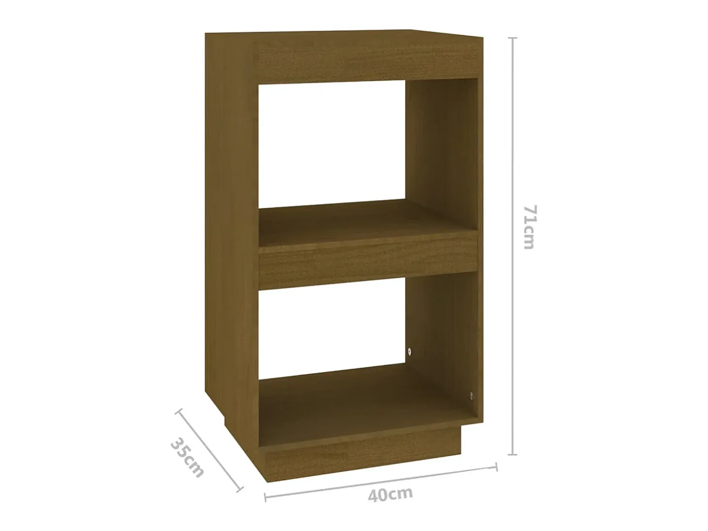 Alisha Estantería de madera maciza de pino marrón miel 40x35x71 cm