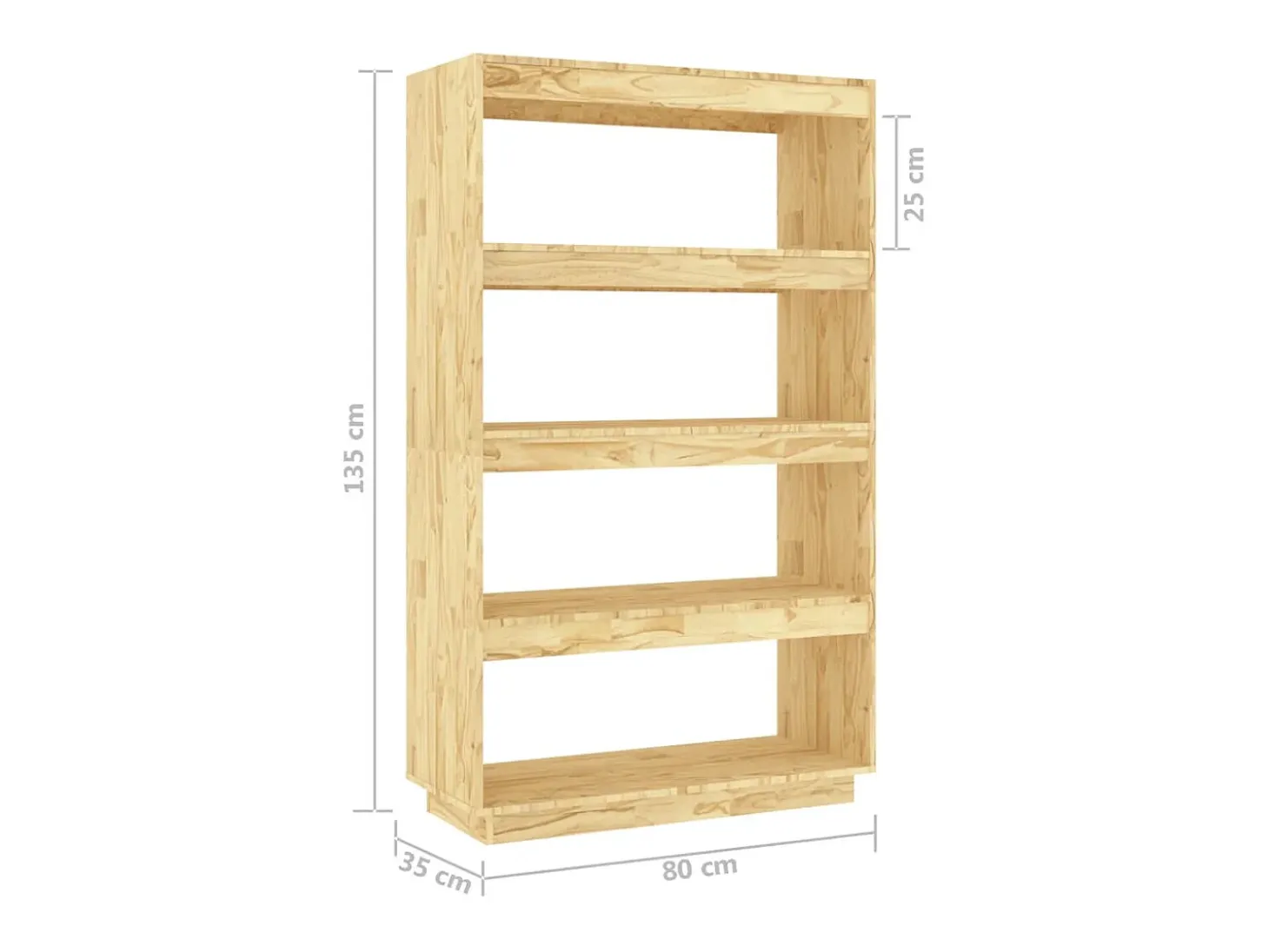 Alisha Estantería/divisor de espacios madera maciza pino 80x35x135 cm