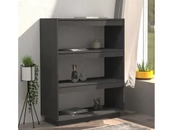 Alisha Estantería/divisor de espacios madera de pino gris 80x35x103 cm