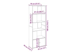 Allentown Estantería de madera de ingeniería blanca 70x36x189 cm