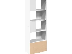 Allentown Estantería de madera de ingeniería blanca 70x36x189 cm