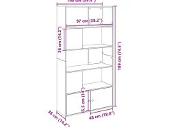 Allentown Estantería de madera de ingeniería blanca 100x36x189 cm