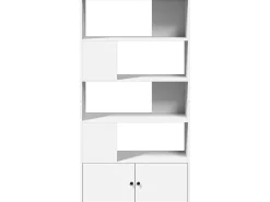 Allentown Estantería de madera de ingeniería blanca 100x36x189 cm