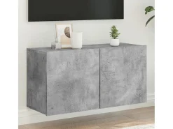American Canyon Mueble para TV de pared gris hormigón 80x30x41 cm