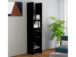 Ammon Estantería de madera contrachapada negro 40x35x180 cm