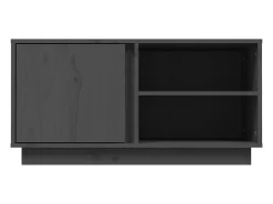 Anne-Suzanne Mueble de TV madera maciza de pino gris 80x35x40,5 cm