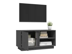 Anne-Suzanne Mueble de TV madera maciza de pino gris 80x35x40,5 cm