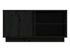 Anne-Suzanne Mueble de TV madera maciza de pino negro 80x35x40,5 cm