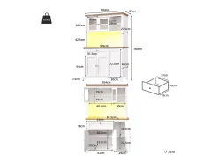 Aparador alto blanco - Aparador con 1 cajón y 5 puertas - Iluminación LED y almacenaje abierto - para cocina y salón