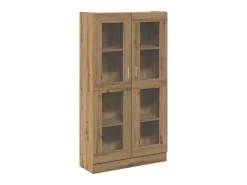 Aparador alto en madera de roble labrada artesanalmente 82,5x30,5x150 cm
