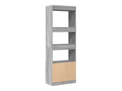 Aparador alto madera de ingeniería gris Sonoma 63x33x180 cm