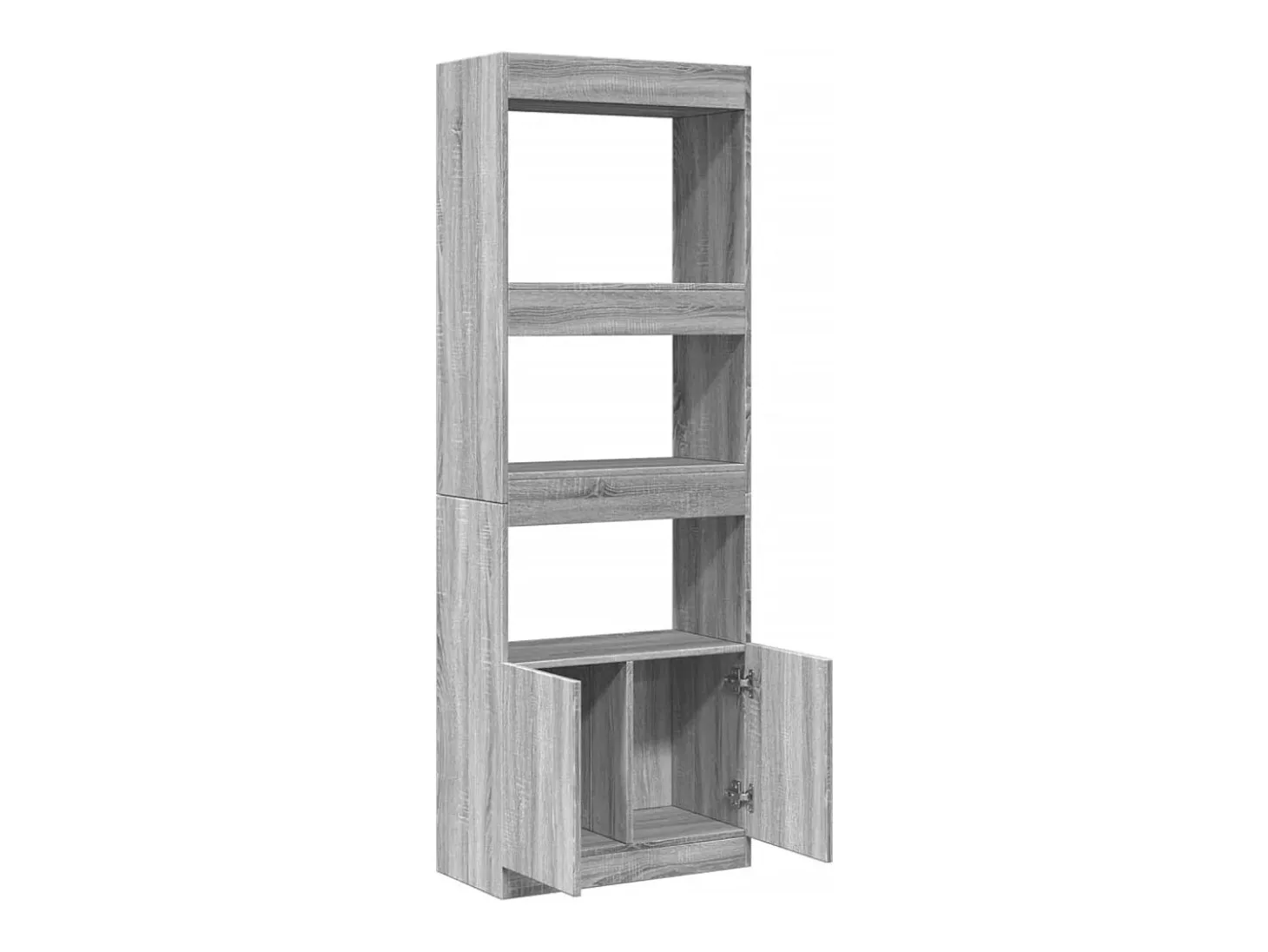 Aparador alto madera de ingeniería gris Sonoma 63x33x180 cm