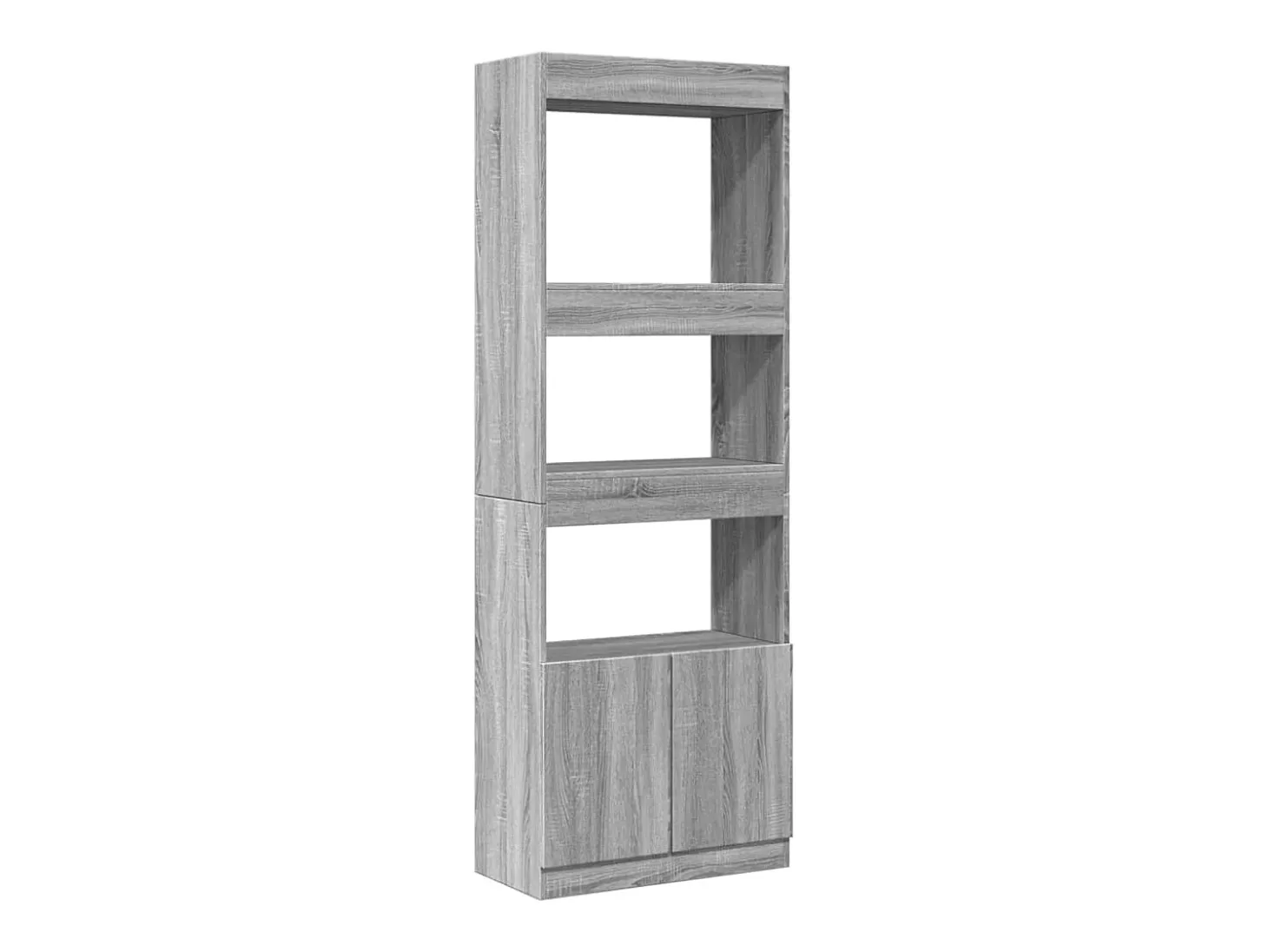 Aparador alto madera de ingeniería gris Sonoma 63x33x180 cm