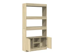 Aparador alto madera de ingeniería roble Sonoma 92x33x180 cm