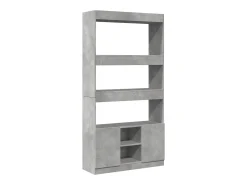 Aparador alto madera de ingeniería gris hormigón 92x33x180 cm