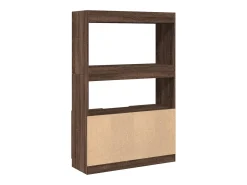 Aparador alto madera de ingeniería roble marrón 92x33x140 cm